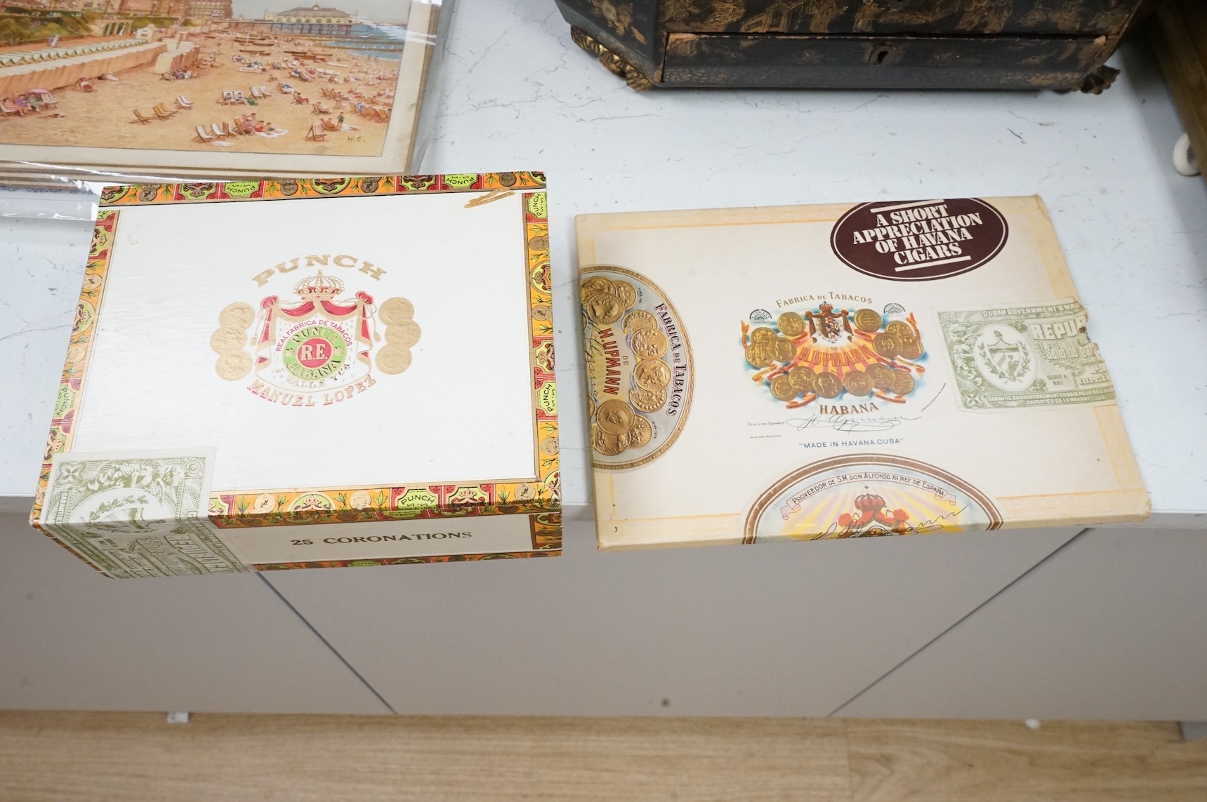 A box of twenty five Punch Coronation Cuban cigars, in unopened box together with ‘A Short Appreciation of Havana Cigars’